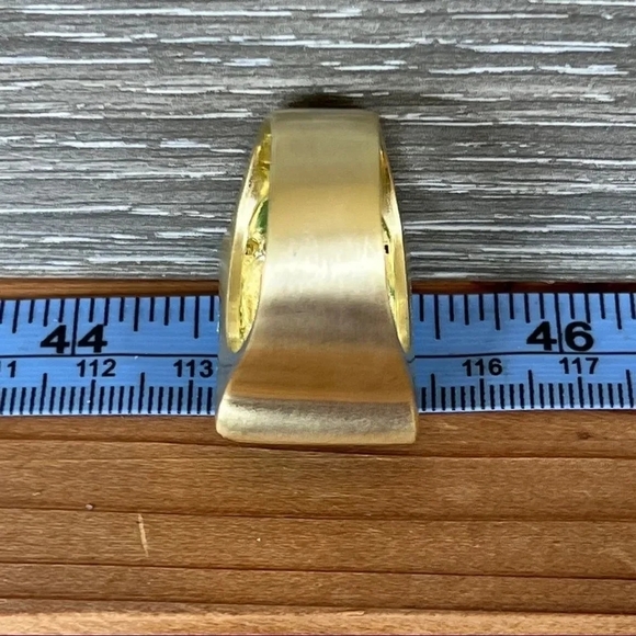 Faceted Turquoise 18k Gold Sheila Fajl GLOW Masterpiece Statement Ring Size 10 - Picture 6 of 15